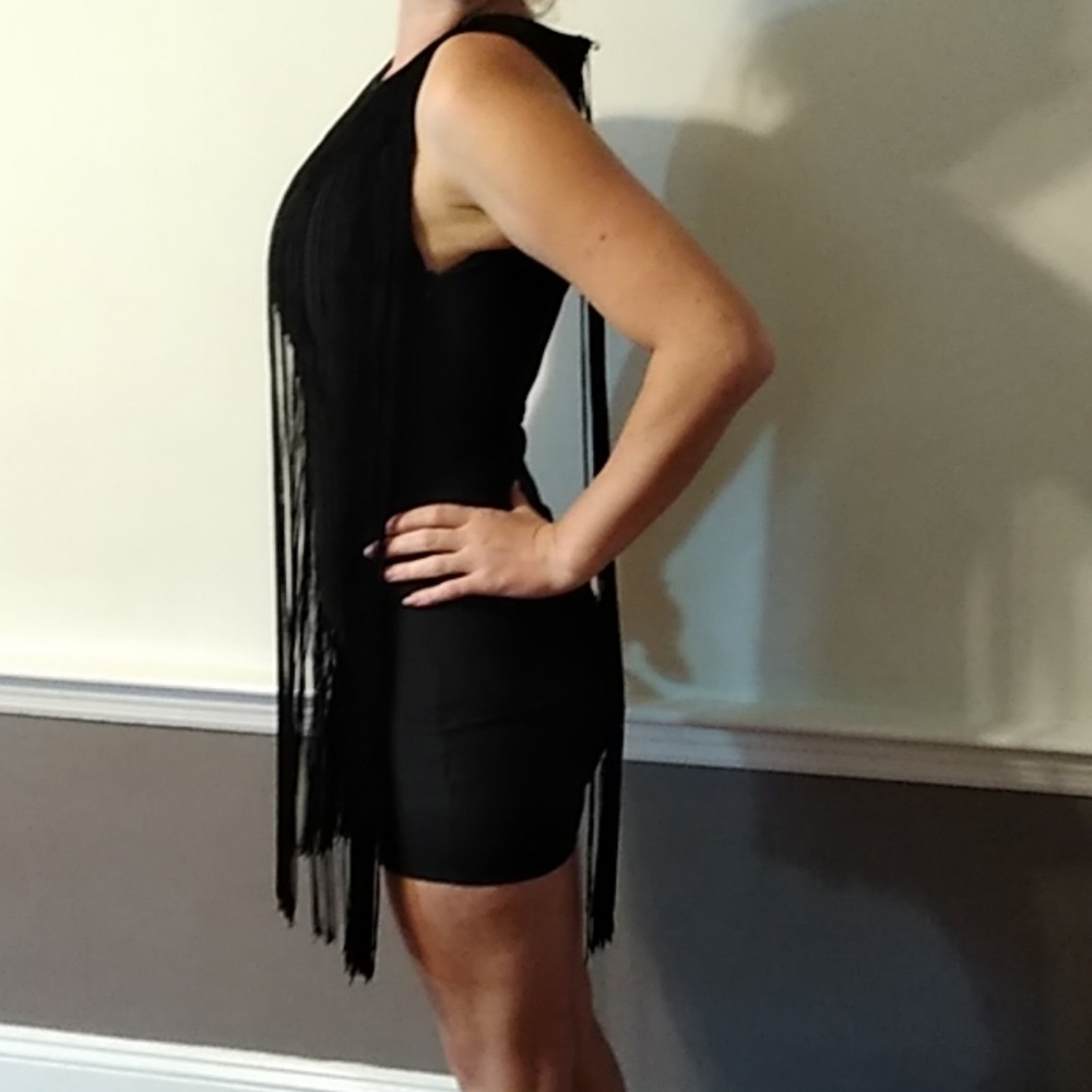 Black stringy forever 21 night out cocktail dress